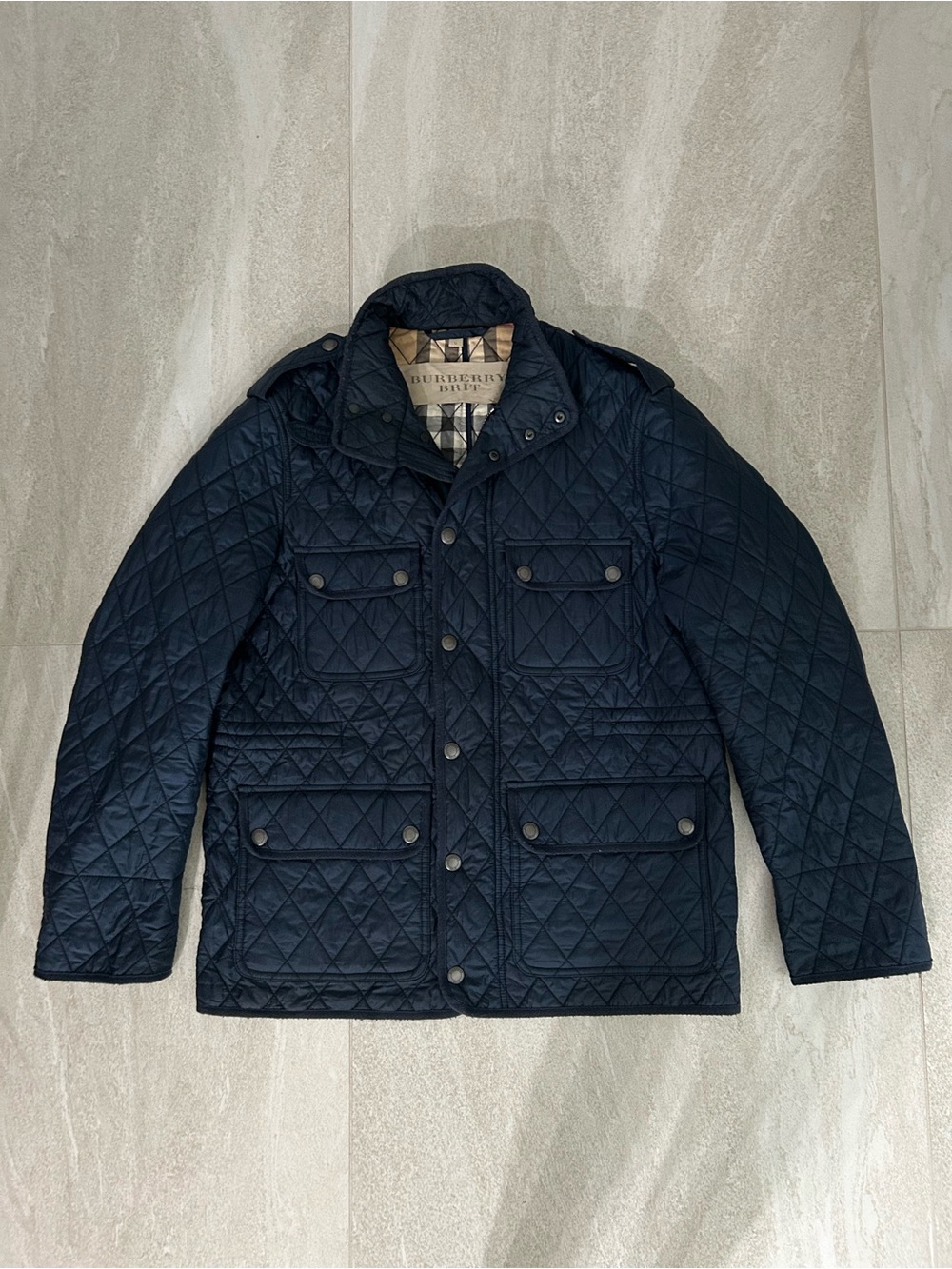 BURBERRY BRIT QUILTED RUSSELL FIELD JACKET SIZE LARGE